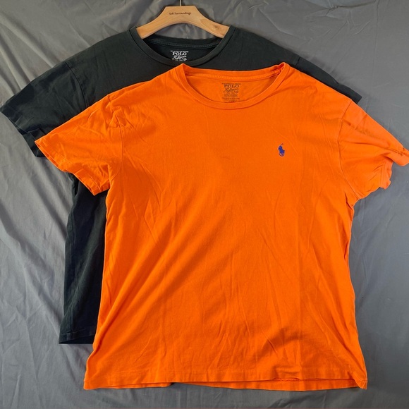 Polo Ralph Lauren T-Shirt Bundle Of Two Men's Size Medium Black Orange - Picture 1 of 8